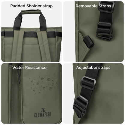 THE CLOWNFISH Loomis Series Waterproof Laptop Bag | PU Shell | Travelli- image 6