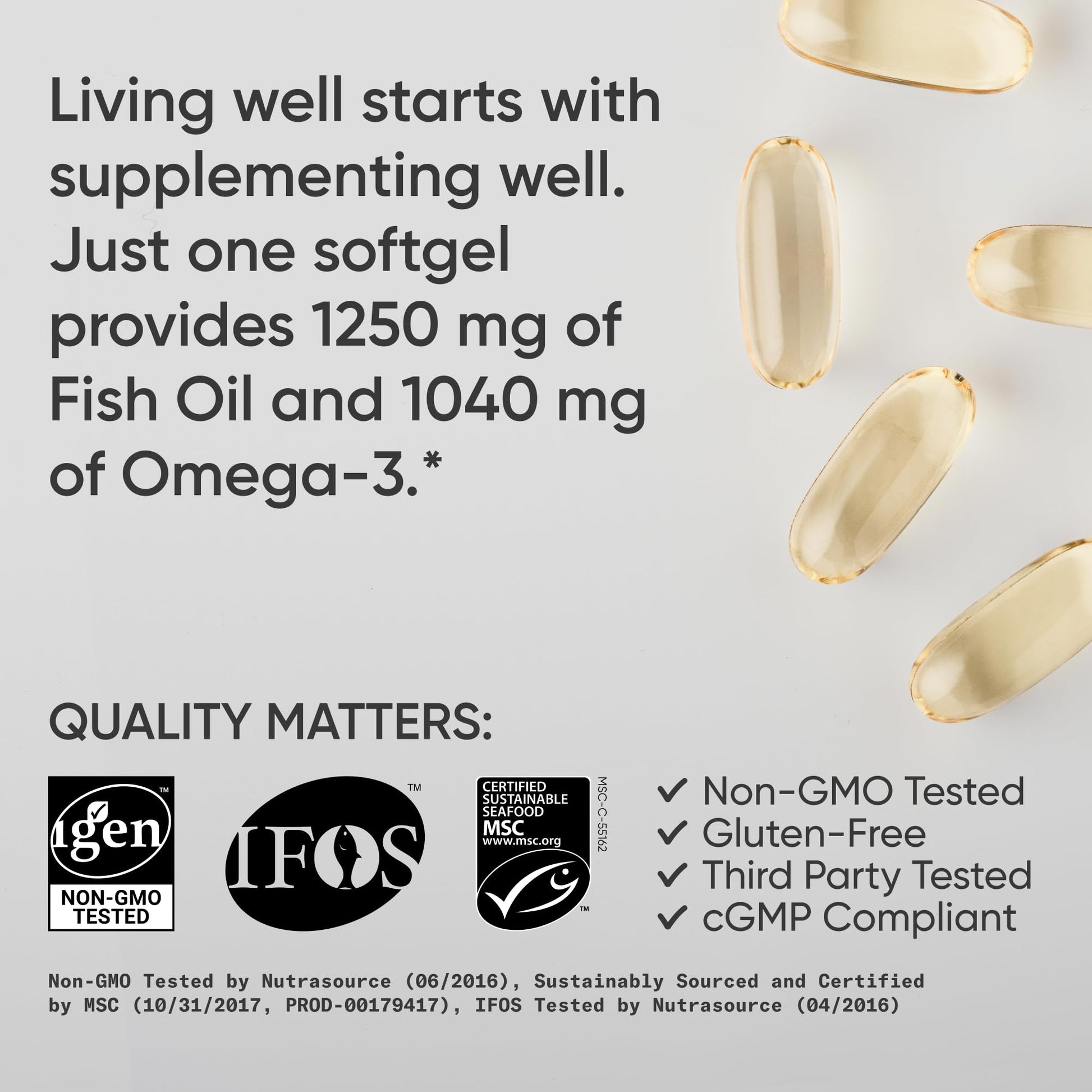 Sports Research Omega-3 Wild Alaskan Fish Oil(1250Mg Per Capsule) With- image 6