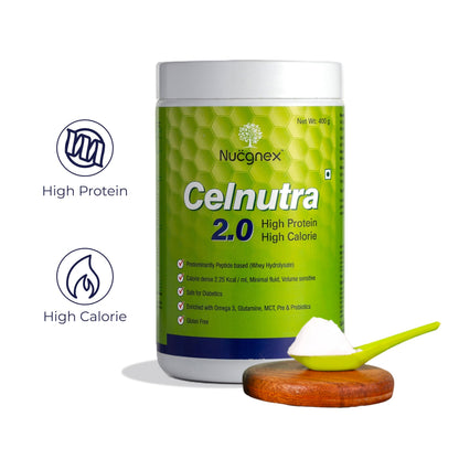 Nucgnex Celnutra 2.0 Advanced Recovery Nutrition Powder | High-Calorie Nutritional Drink for Faster Recovery | High Protein with MCT | With Probiotics | 400g