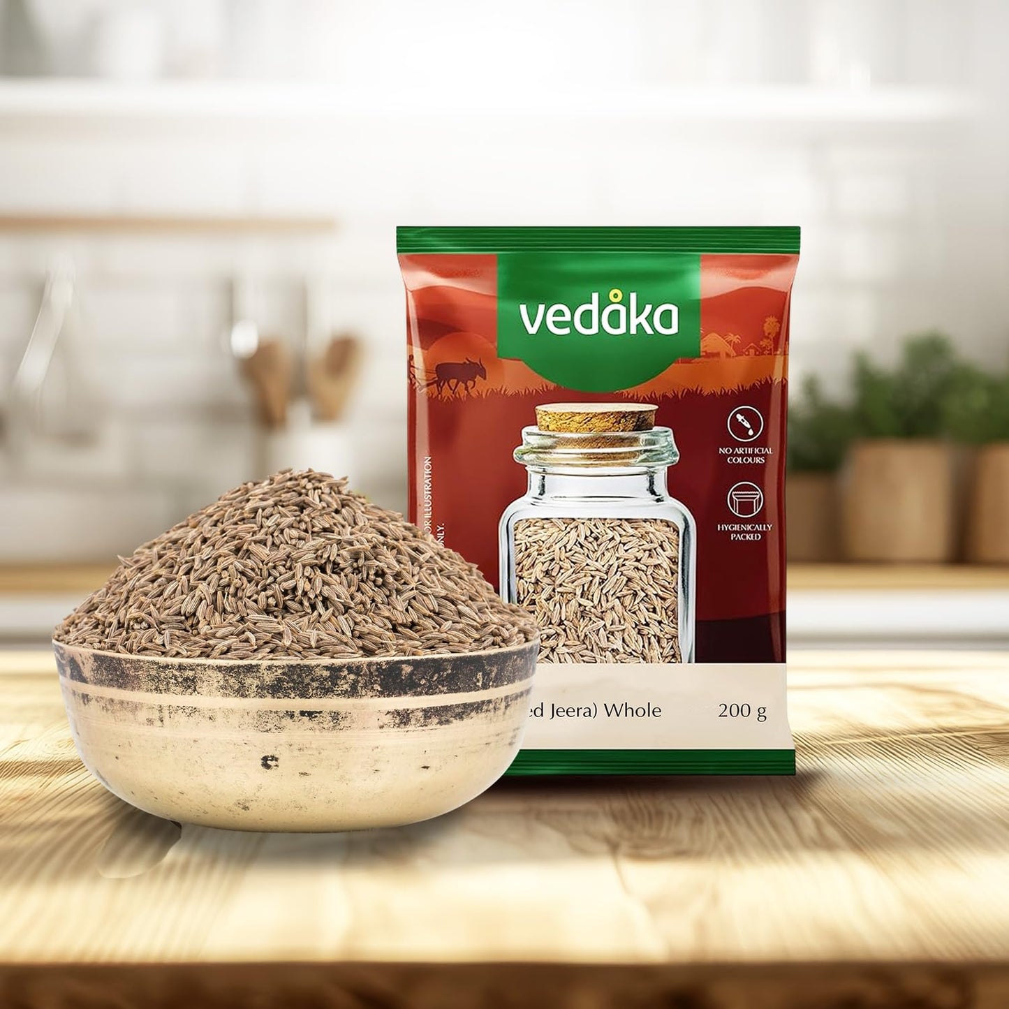Amazon Brand - Vedaka Whole Jeera (Cumin), 200g