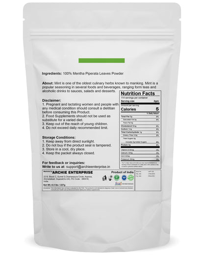 mGnna Mint Leaf Powder for Smooth Glowing Skin, Hair Care, Cosmetic Formulation and Health Care 227gm / 0.5lbs