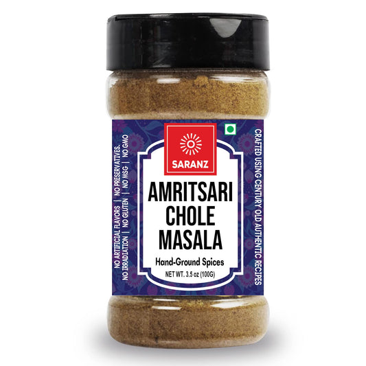 SARANZ Amritsari Chole Masala | Authentic Punjabi Chole Masala | Freshly Ground Spices for Restaurant-Style Chole & Chole Bhature | Rich Gravy Masala Blend – 100g Bottle