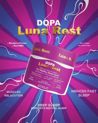 Dopa Luna Rest Melatonin Sleep Gummies | 30 Gummies | 3mg Melatonin with Magnesium glycinate, L-Theanine, Lemon Balm, Passionflower & Tart Cherry