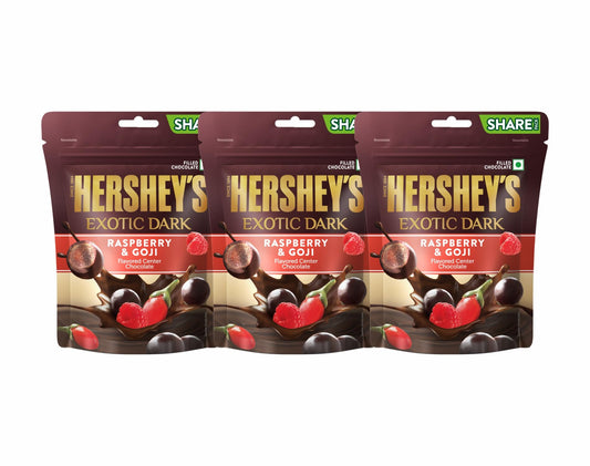 Hershey's Exotic Dark Chocolate Raspberry & Goji, 100g (Pack of 3)