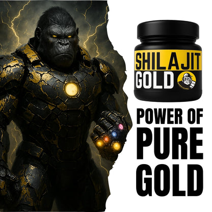 Muscleape Pure Himalayan Shilajit Resin | Enriched with Safed Musli, Ashwagandha, Tribulus & 12+ Ayurvedic Herbs | Energy, Strength, Immunity & Vitality Support| Shilajeet With 24 Carat Gold. 20gm