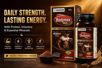 Bodymax Malt Nutritional Health Supplement | Malt-Based Dietary Food Supplement with Vitamins & Minerals | Supports Daily Nutritional Intake | 400 g