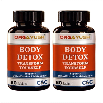 ORGAYUSH Body Detox Tablets for Daily Wellness – Herbal Supplement for Digestive Support, Liver Function, Immunity & Metabolism Support with Antioxidants (Pack of 1)