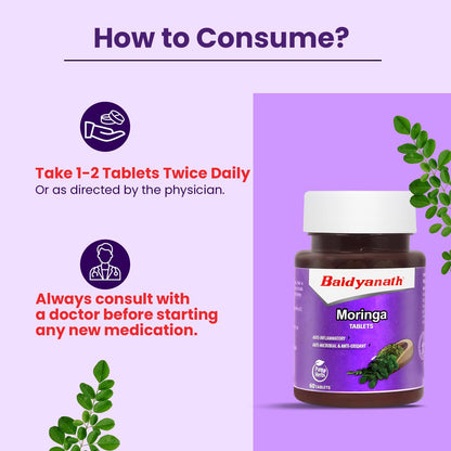 Baidyanath Moringa Tablets 60 Tabs (Pack of 1) –Drumstick Leaf Tablets|- image 5