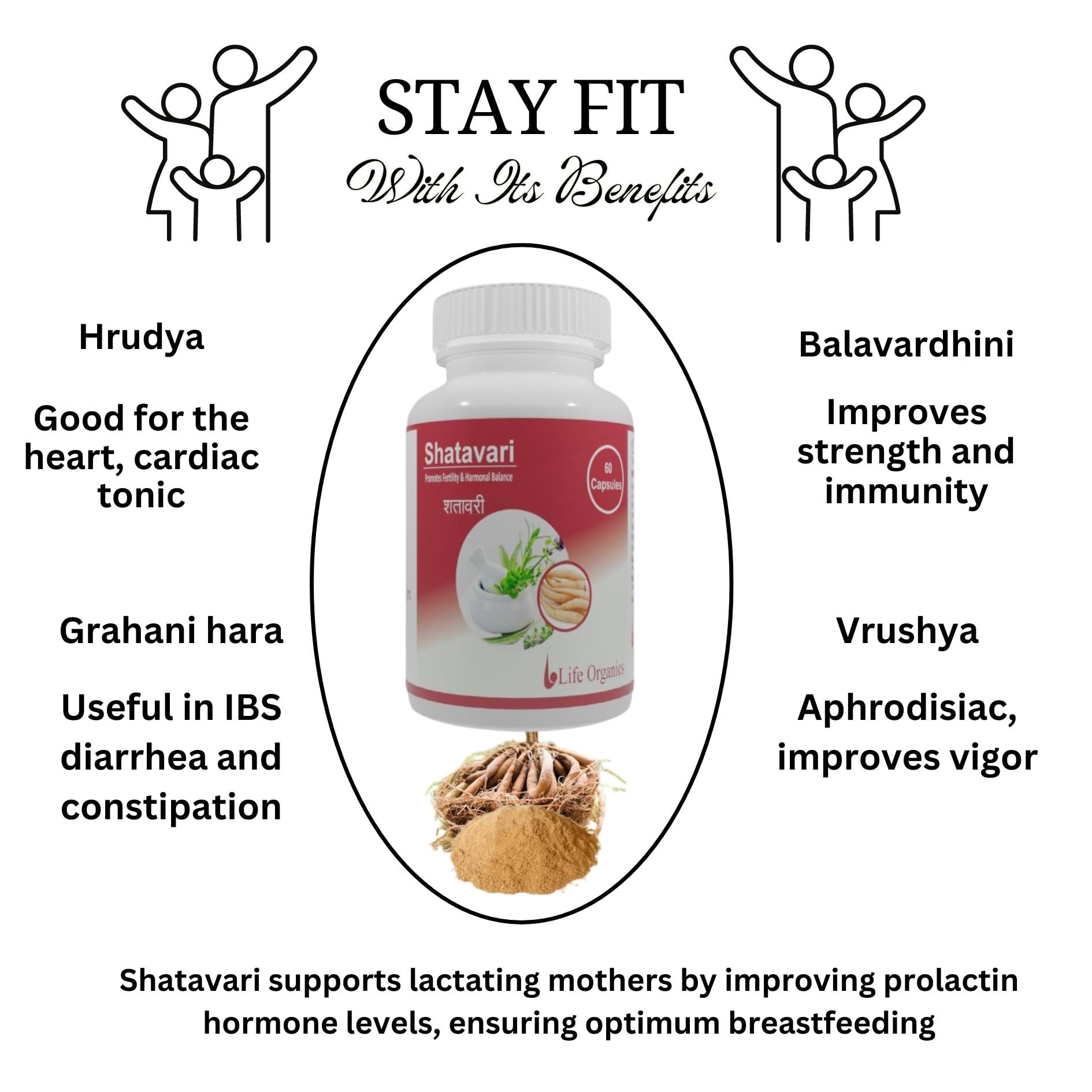 LIFE ORGANICS Double Strength Shatavari Plus 500mg