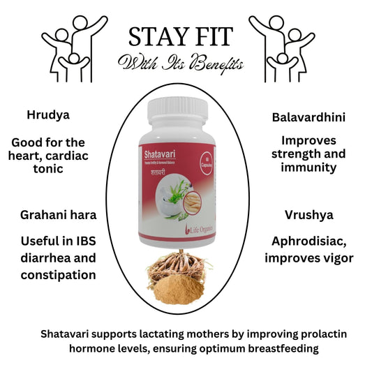 LIFE ORGANICS Double Strength Shatavari Plus 500mg