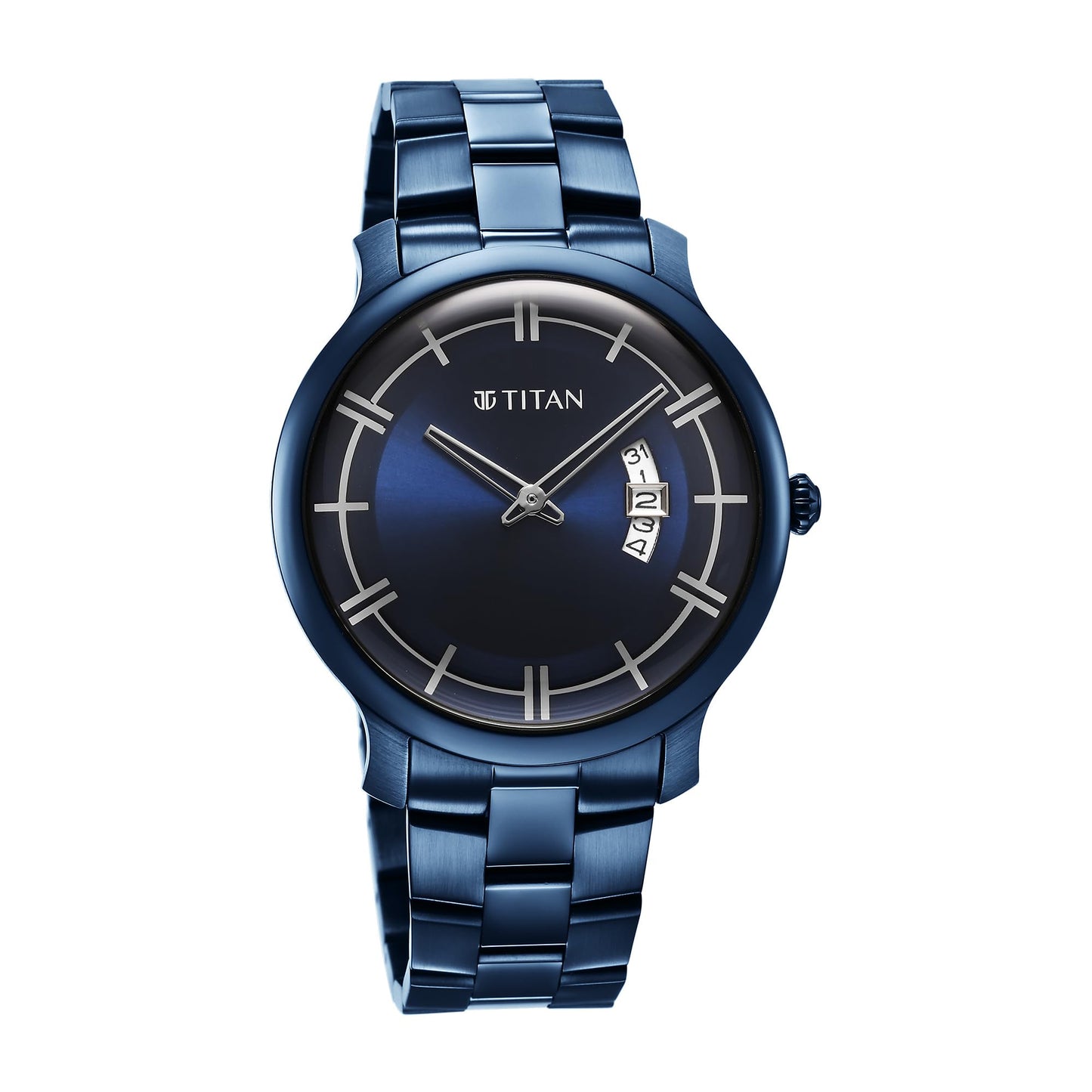 Titan Classic Distincta Blue Dial Analog with Date Stainless Steel Stra- image 5