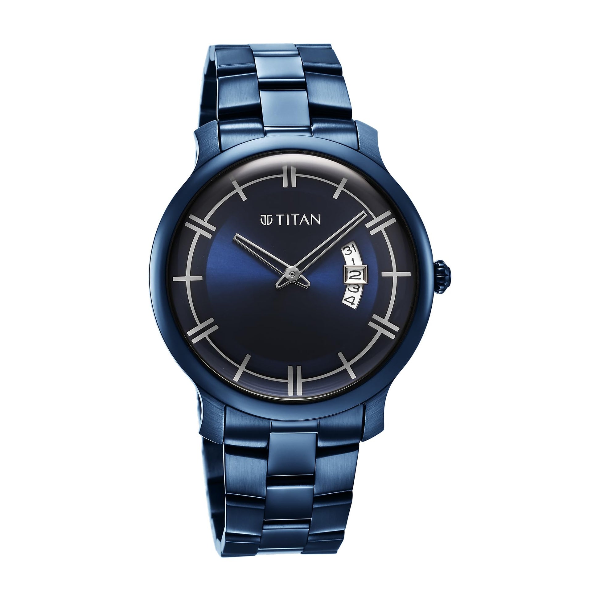 Titan Classic Distincta Blue Dial Analog with Date Stainless Steel Stra- image 5