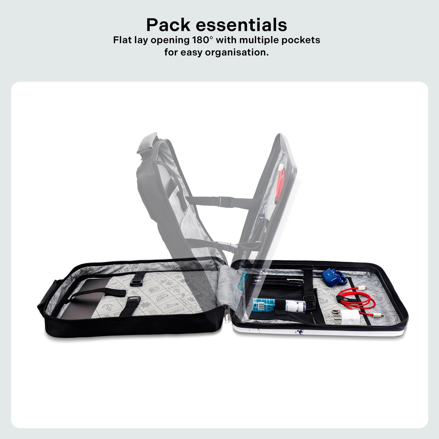 Assembly Edge Hard Shell Laptop Backpack for Men Women 15.6 Inch Rigid Polycarbonate Office Travel Bag with Breathable Back Marble