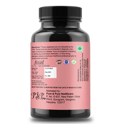 PURE & PURE Organic Plant-Based Collagen Builder Supplement for Women with Essential Nutrients - Boosts Skin, Hair, Nail Joint and Bones Health Vegan Formula for Radiant Beauty - 60 Capsules