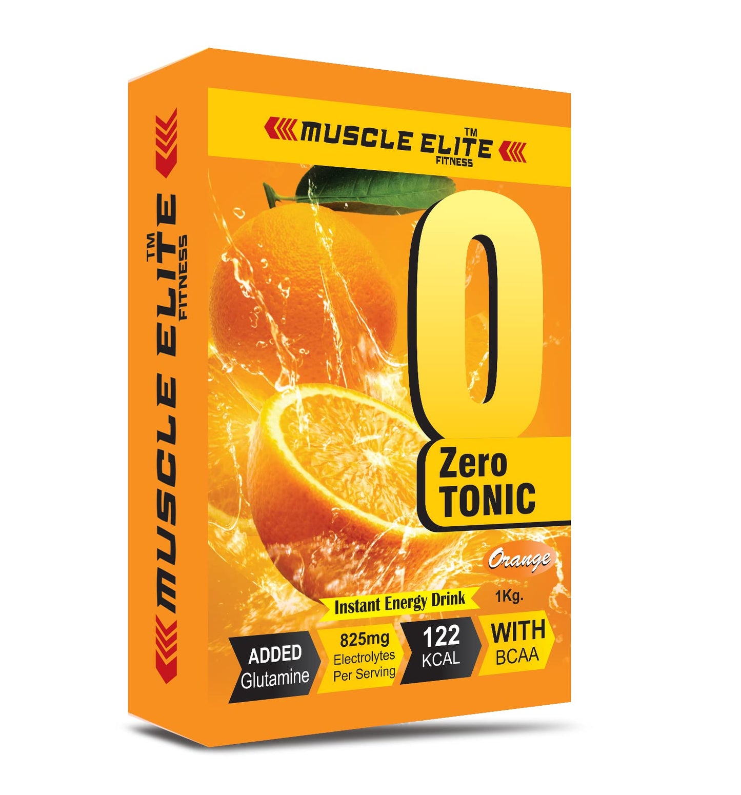 MUSCLE ELITE FITNESS Zero Tonic Instant Energy Drink Pre-Workout Electrolyte Energy Drink BCAA, Monohydrate and L-Glutamine Sports Supplement | 825mg Electrolytes [32 Servings] X1 Orange