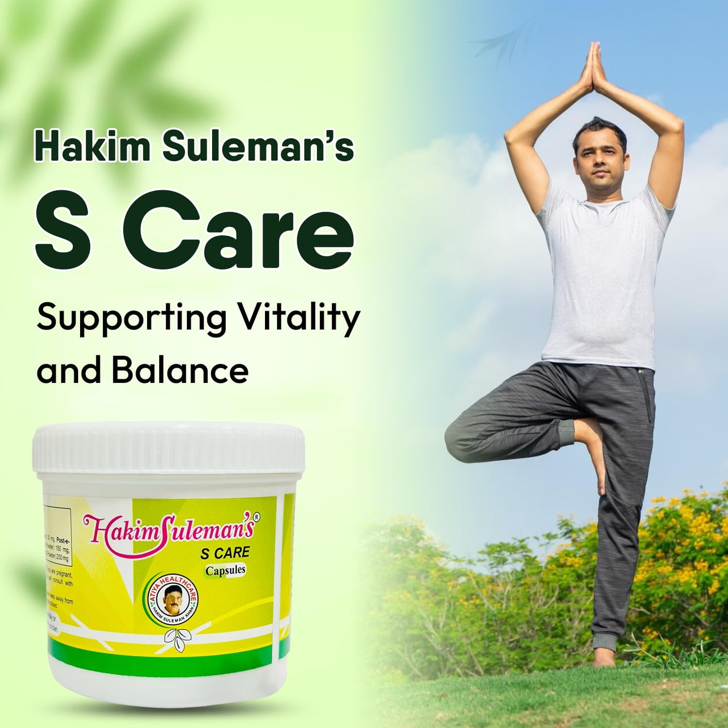 Hakim Suleman's S Care and Gond Siyah Raw Combo Pack | Everyday Wellness Essentials | Convenient Herbal Pair
