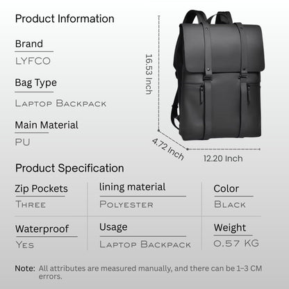 LYFCO Laptop Backpack For Men & Women, 14 Inch, Black