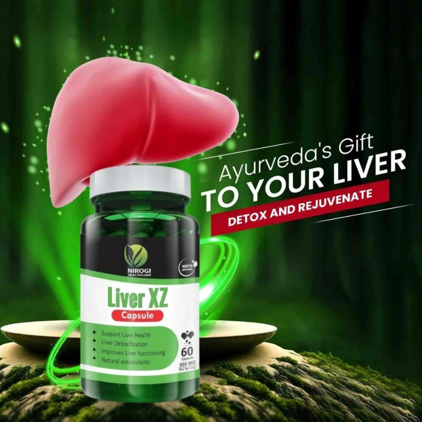 Nirogi healthcare - Natural Supplement Liver XZ Revive Your Liver Ayurvedically Capsule (Pack of 2)