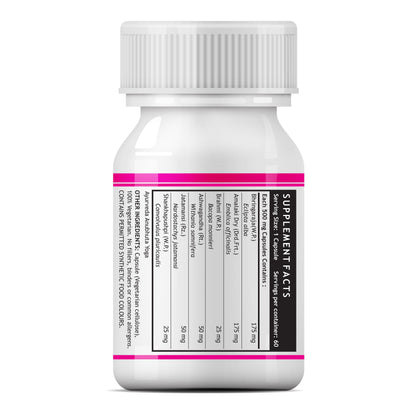 INLIFE Hair Support 500mg, Bhringraj Brahmi Ashwagandha, 60 Veg Capsules (Pack of 1, 60)