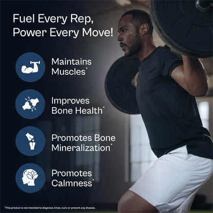 TATA 1MG ZMA+ Vitamin B6 Tablets| 100% RDA of Magnesium & Vitamin B6 | High Absorption Zinc Citrate for Muscle Recovery, Sleep & Strength | Reduces Cramps & Fatigue | 60 Tablet