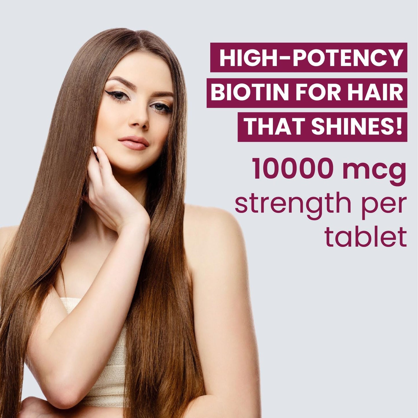 Vlado's Himalayan Organics Biotin10000Mcg For Biotin Supplement for Hair Growth, Glowing Skin & Strong Nails – | Supports Healthy Hair, Fights Hair Fall & Nail Brittleness | For Men & Women- 90 Tablets