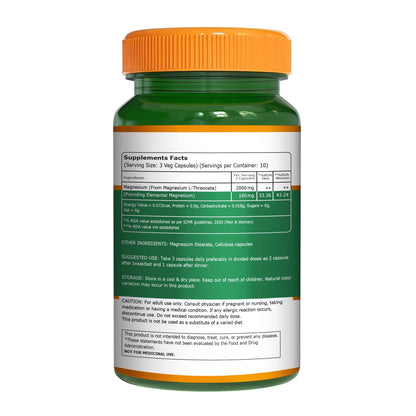 Pure Nutrition Magnesium L Threonate Supplement – 30 Tablets | Magnesium Supplement Suports Relaxation & Better Sleep | Enhances Memory, Cognitive Function & Brain Health