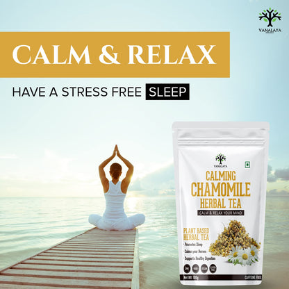Vanalaya Calming Chamomile Herbal Tea From dried Chamomile Flowers (100gm)