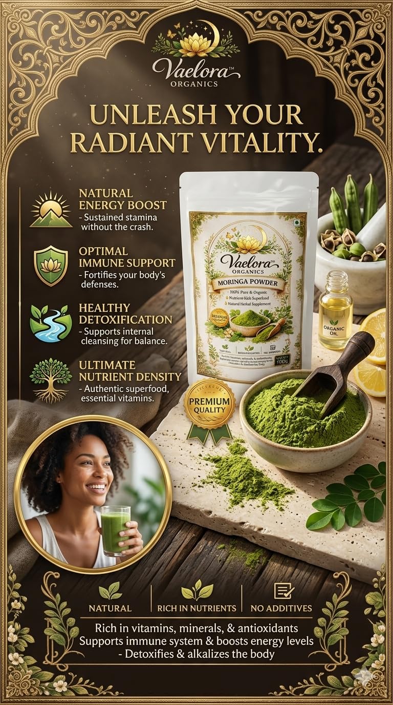 Vaelora Organics Herbal Health Powder Combo (Pack of 3) | Arjun Chal, Ashwagandha & Moringa Powder | 100% Pure & Natural | Immunity Booster, Energy & Wellness Support | Chemical-Free (100g Each)