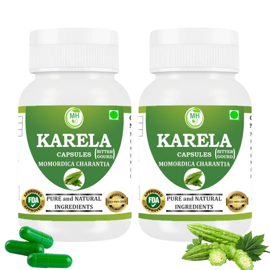 MORSAN HEALTHCARE | Karela Capsules 500mg – 60 Count | 2 Pack | Vegetarian | Plant-Based | Herbal Supplement | No Artificial Additives | Gluten-Free | Organic |