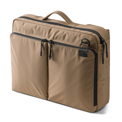 DailyObjects Pivot Convertible Briefpack Bag (16L) |Unisex|Fits 13/14/15.6 inch Laptop/Macbook Pro/Air|Lightweight|Stylish Backpack|Office/Daily Use/Travel|Multi Pocket|Adjustable Strap-Beige
