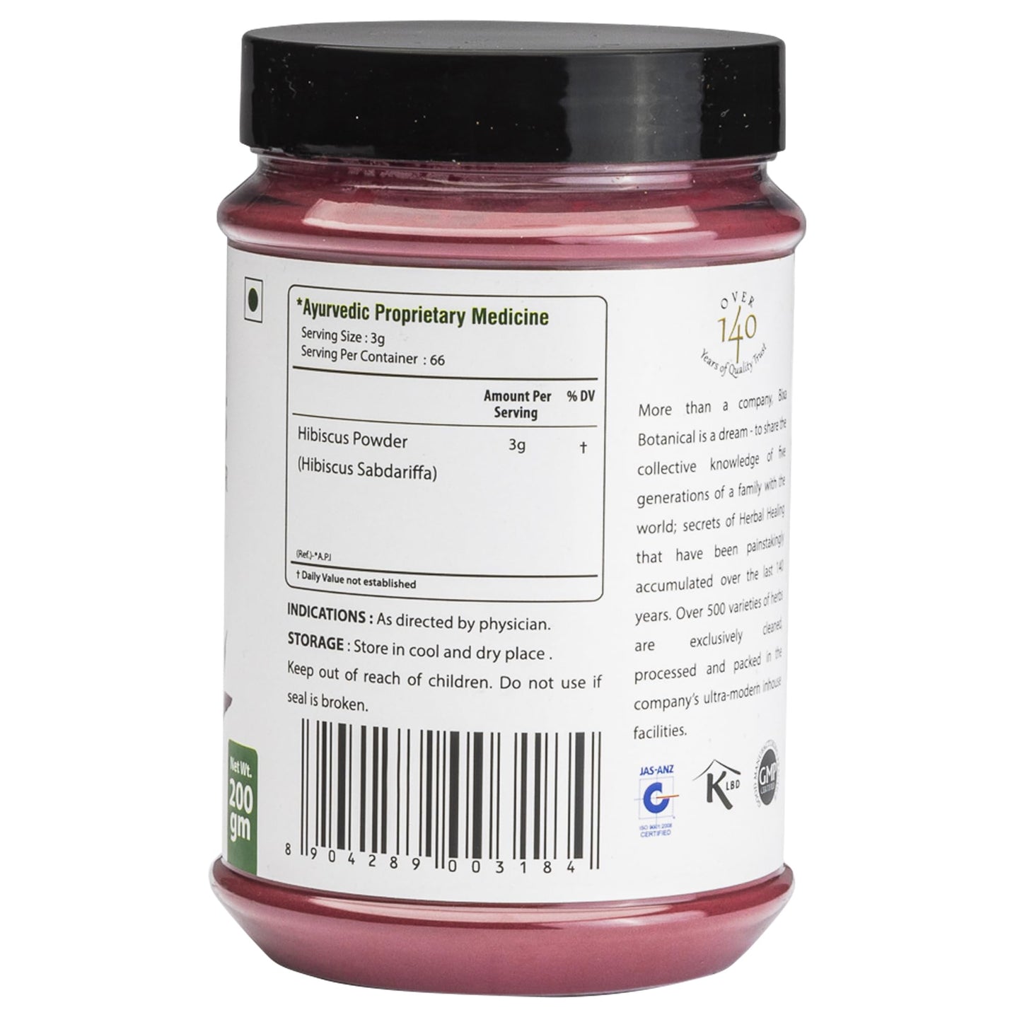 bixa Botanical Hibiscus/Jaswand Flower Powder 200g Hibiscus Sabdariffa- image 4