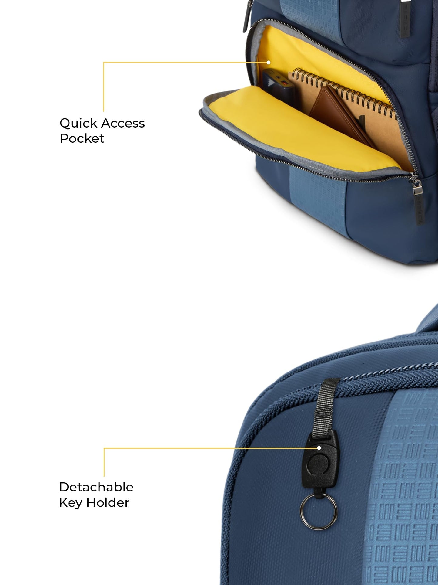 EUME Premium 15.6 in Laptop bags for Men & Women Office Use | Stylish Backpack Bag | Spacious Backpack for Travelling | 28L Polaris Midnight Blue