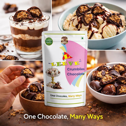 Leeve Crumblies Chocolate 400g | Crunchy Chocolate Bites | Crispy Choco Cubes | Kids Favorite Treat | Snack & Gifting Chocolate | Sweet Dessert Delight