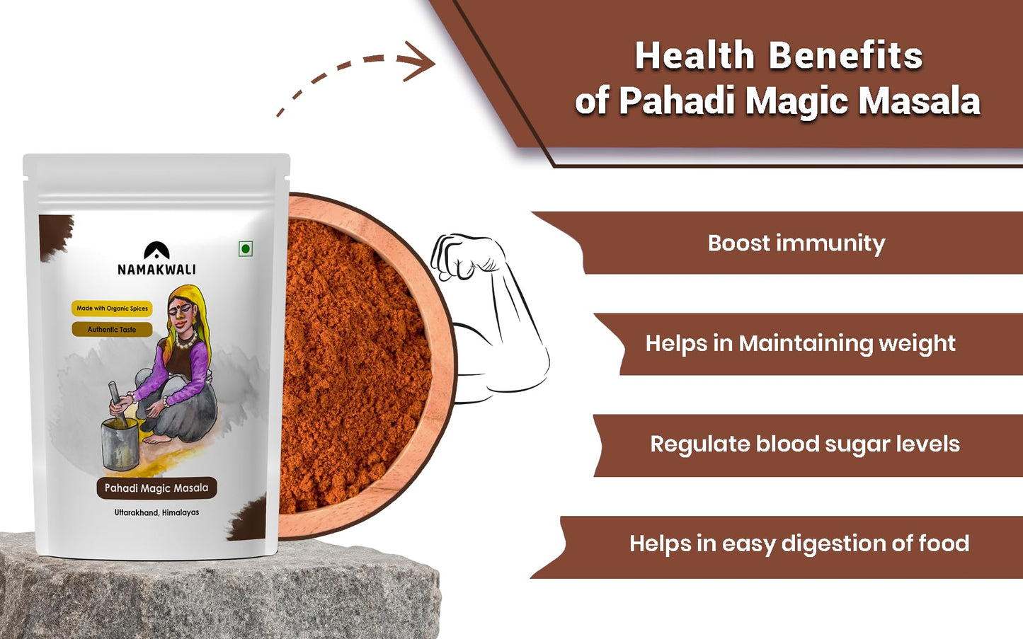 Namakwali Premium Pahadi Magic Mix Masala Hand ground on Ulkhyaari, SharkTank India Product | 100% Organic (100 g (Pack of 1))