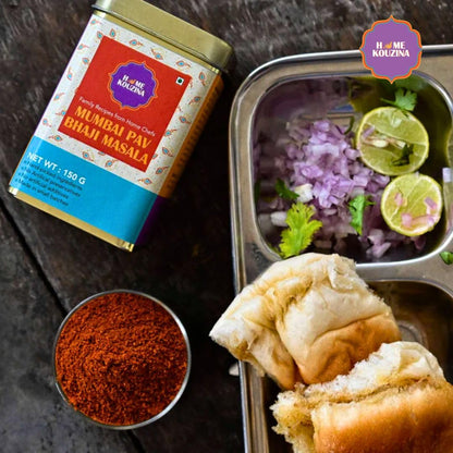 Home Kouzina Pav Bhaji Masala - 150g | Perfect for Authentic Pav Bhaji Recipe| No Artificial Additives | Made in Small Batches | 100% Natural Ingredients| Premium Tin Pack