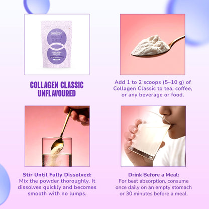 GELIXER Classic Unflavoured Collagen Powder 500g Premium Japanese Marine Collagen Peptides for Wellness of Skin, Hair, Nail, Bone & Joints