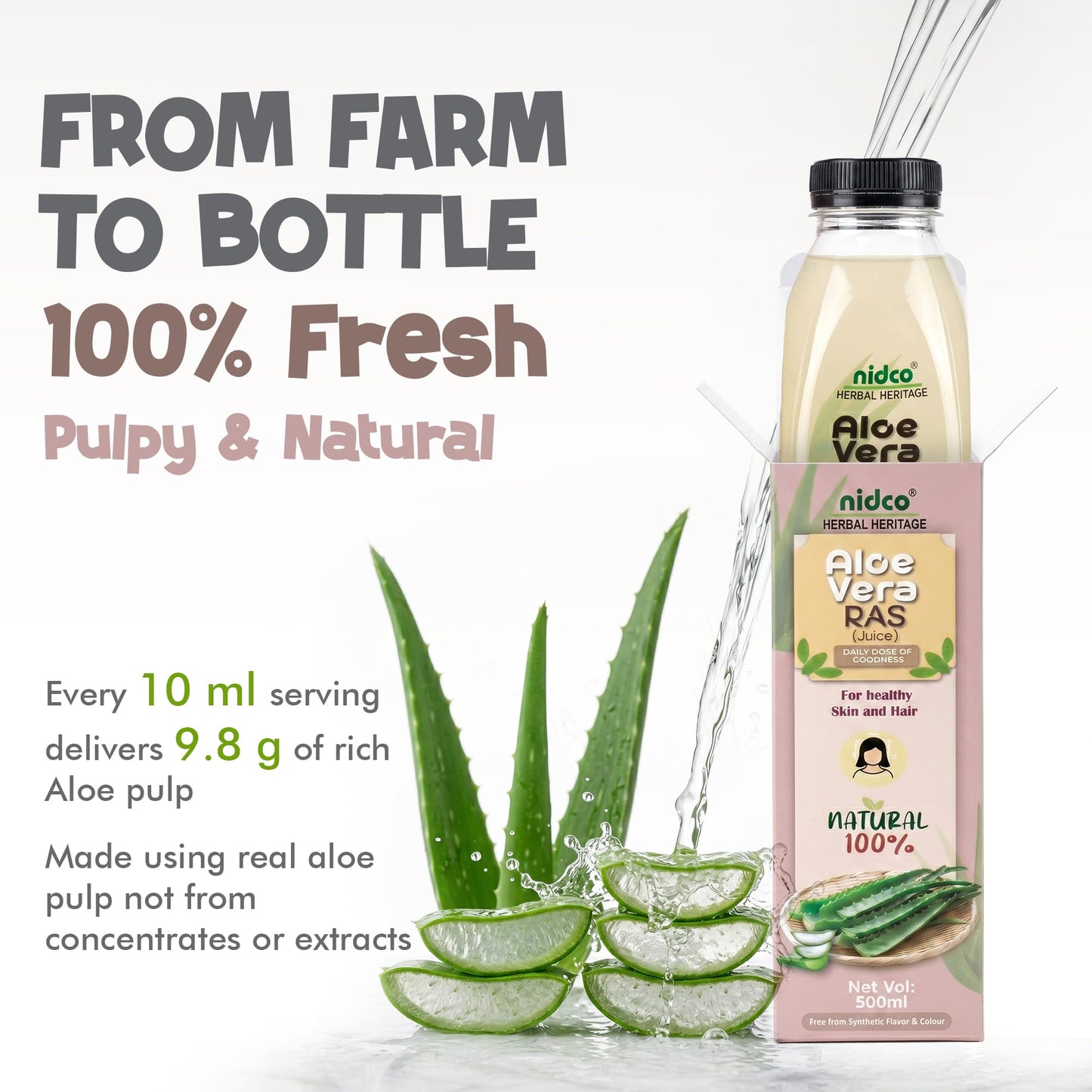 NIDCO Herbal Heritage Aloe Vera Juice with Pulp 500 ml