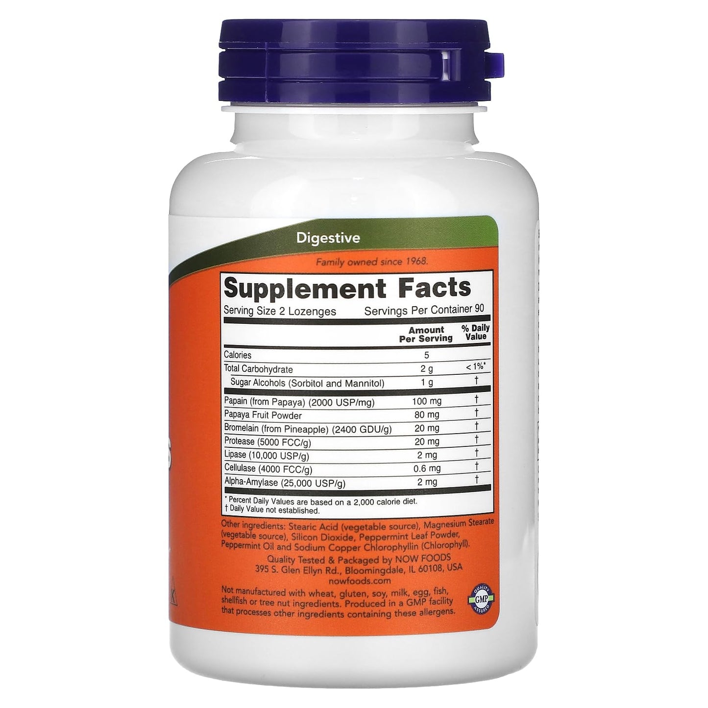 Now Foods, Chewable Papaya Enzymes, 180 Lozenges- image 3