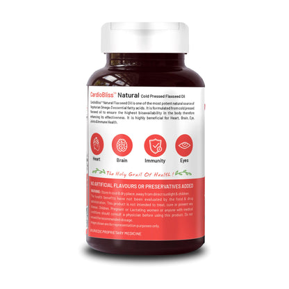 Bliss Welness Organic Flaxseed Oil 2000MG Omega 3 6 9 Cold Pressed Hear- image 8