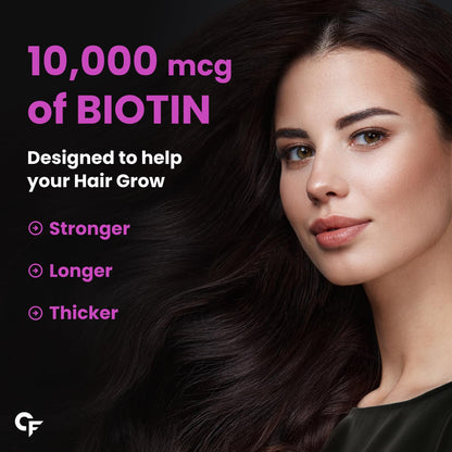 Carbamide Forte Biotin 10000 mcg Tablets for Hair Growth | Hair Vitamins for Men & Women | Biotin Supplement - 60 Tablets