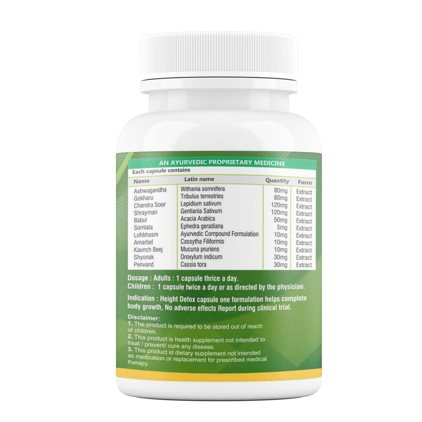 Divya Shree Height Detox Capsule For Bone Growth Factors, Perfect All Age Group (30Capsules) (1)