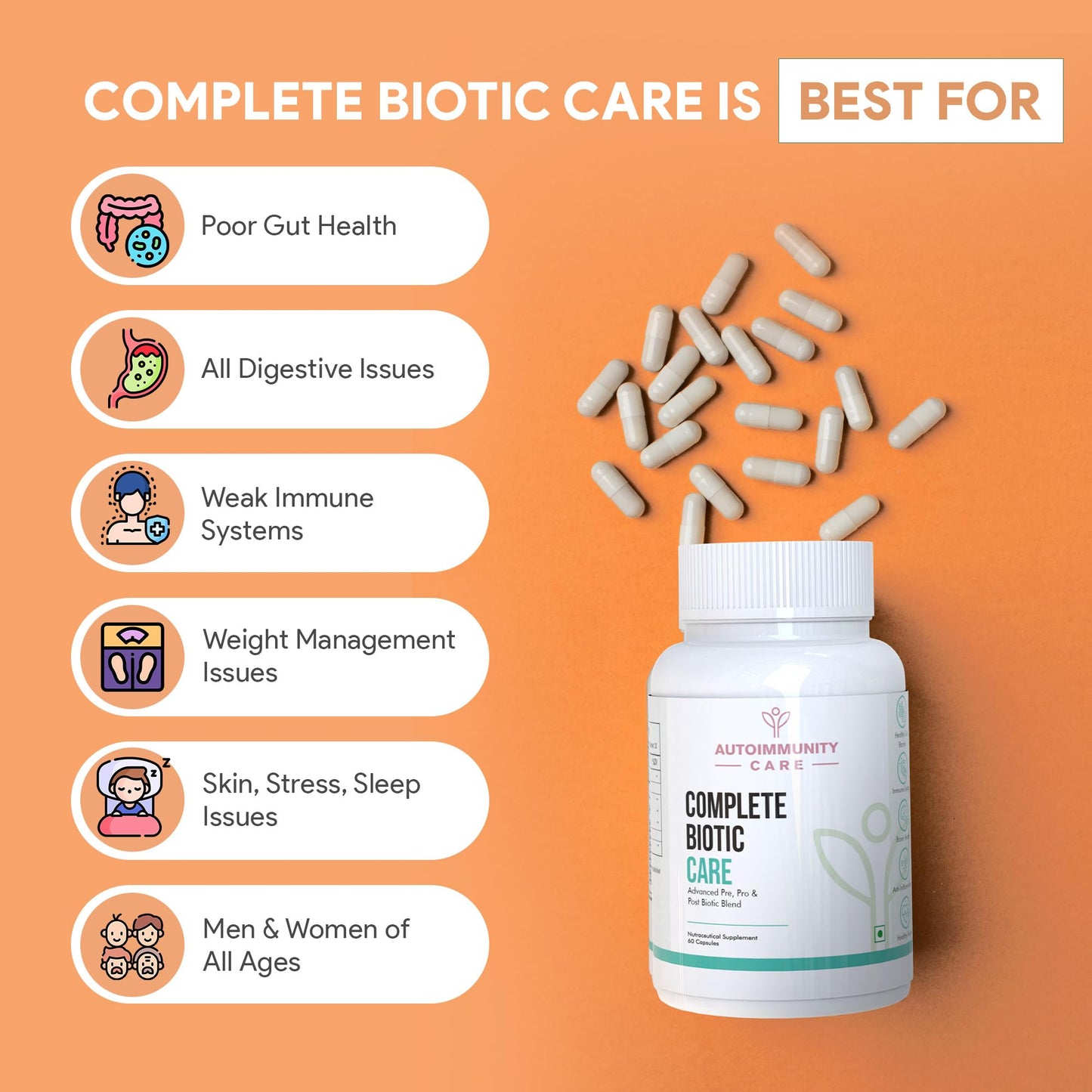Autoimmunity care Complete Biotic Care | 3-in-1 Prebiotic, Probiotic &- image 6