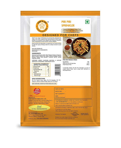 Chef's Art-Piri Piri Sprinkler-Treat For Any Snack,Pack Of 250 Gm,Cilantro,Powder|For French Fries,Popcorn,Pasta & Snacks|No MSG,Vegetarian|Spices Mix|Restaurant Style Flavor