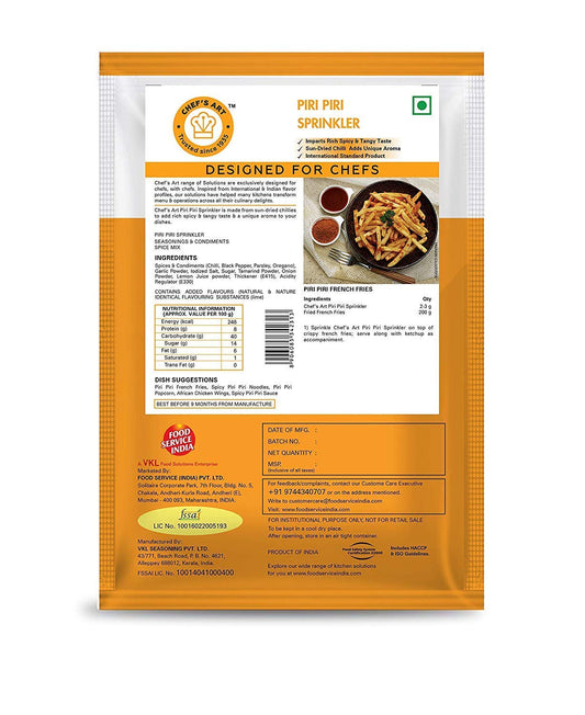 Chef's Art-Piri Piri Sprinkler-Treat For Any Snack,Pack Of 250 Gm,Cilantro,Powder|For French Fries,Popcorn,Pasta & Snacks|No MSG,Vegetarian|Spices Mix|Restaurant Style Flavor