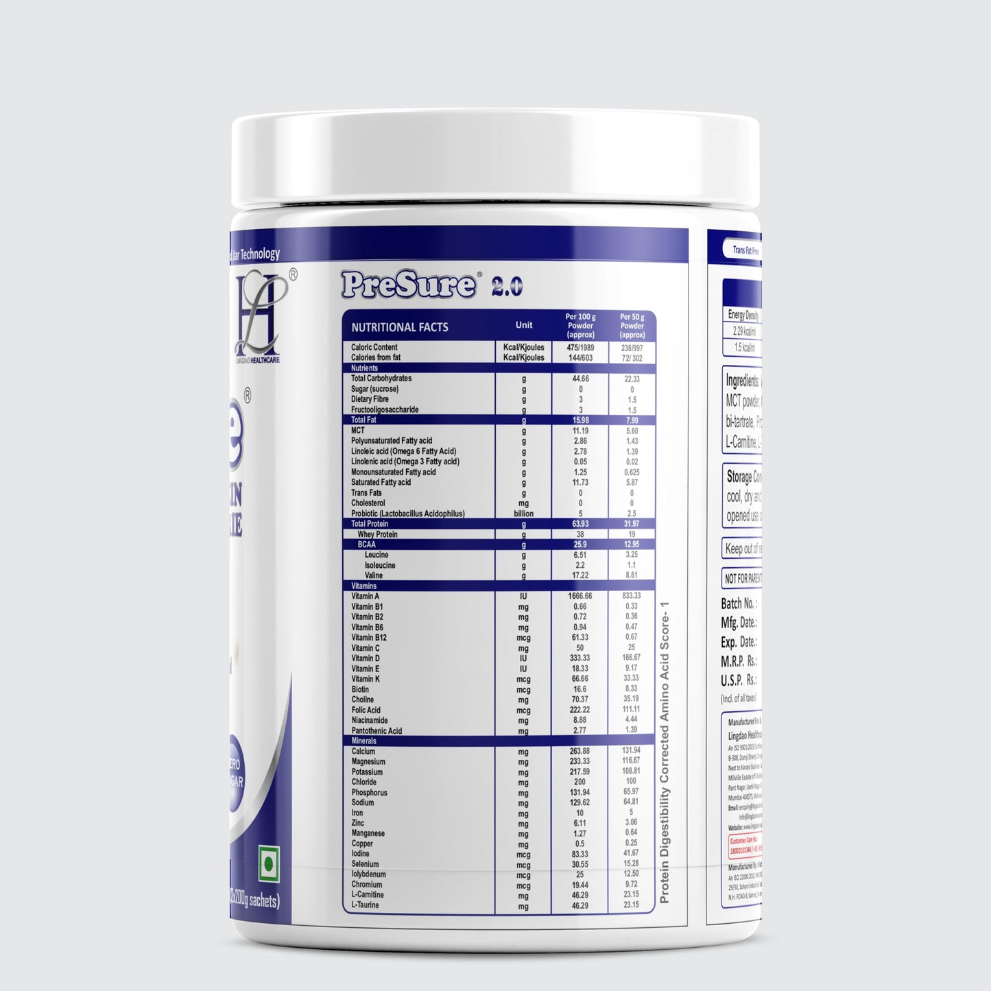 PreSure 2.0 HIGH PROTEIN HIGH CALORIE Whey Protein Powder Vanilla Creme Flavore For Men And Women_(400 GM)