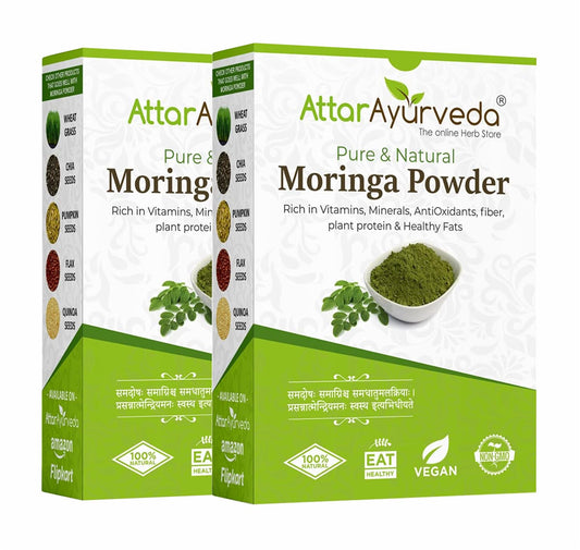 Attar Ayurveda Pure Moringa Leaf Powder for Weight Loss -400 Grams