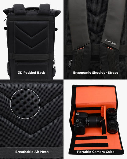 CarryPro HOBO25 V3.0 (Black), Everyday Workation Laptop Backpack(16 inc- image 5