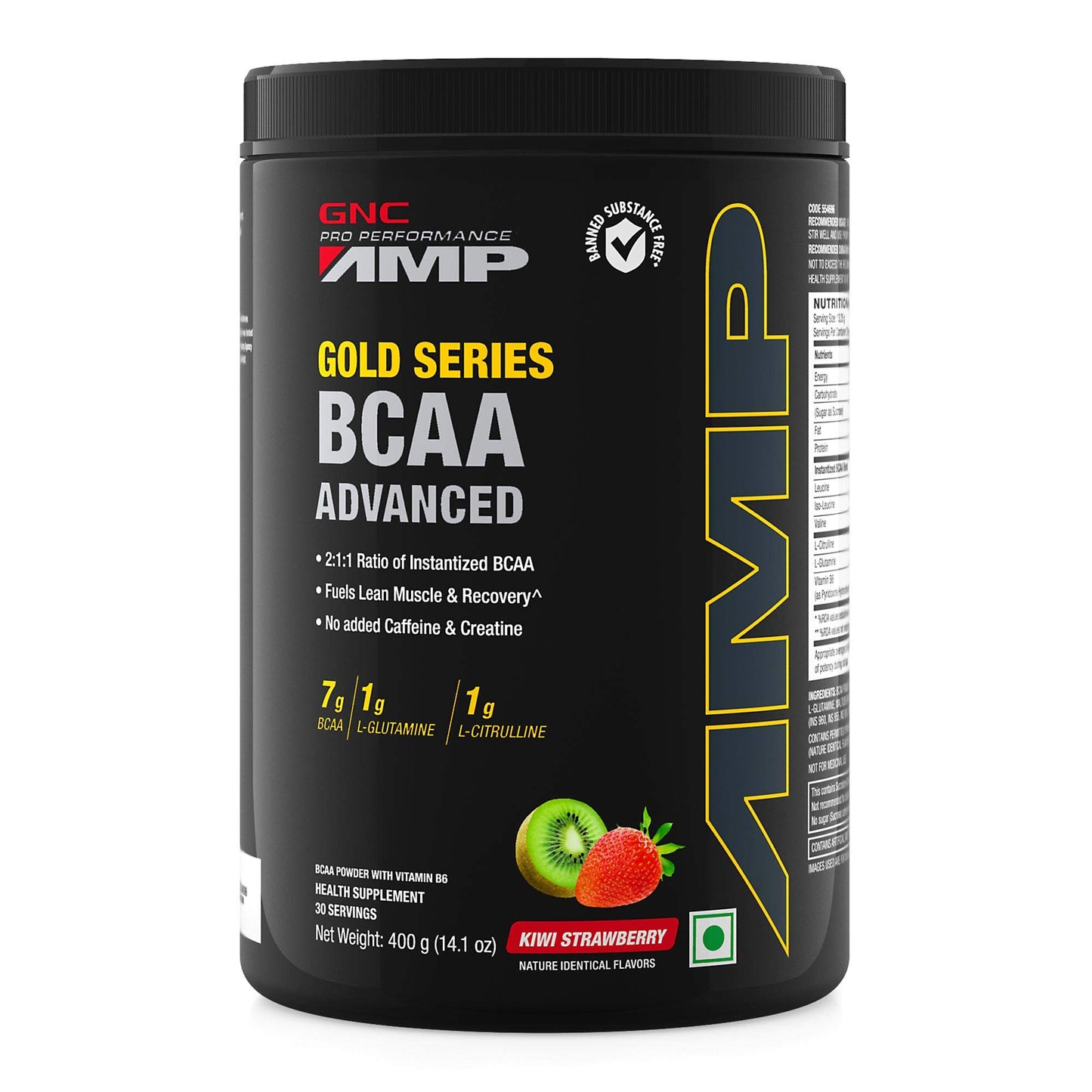 GNC Pro Performance Creatine Monohydrate 3000 Mg Supplement Powder - 250 G & Amp Gold Series BCAA Advanced - 400 Grams (Kiwi Strawberry),30 Servings