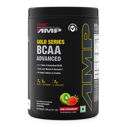 GNC Pro Performance Creatine Monohydrate 3000 Mg Supplement Powder - 250 G & Amp Gold Series BCAA Advanced - 400 Grams (Kiwi Strawberry),30 Servings