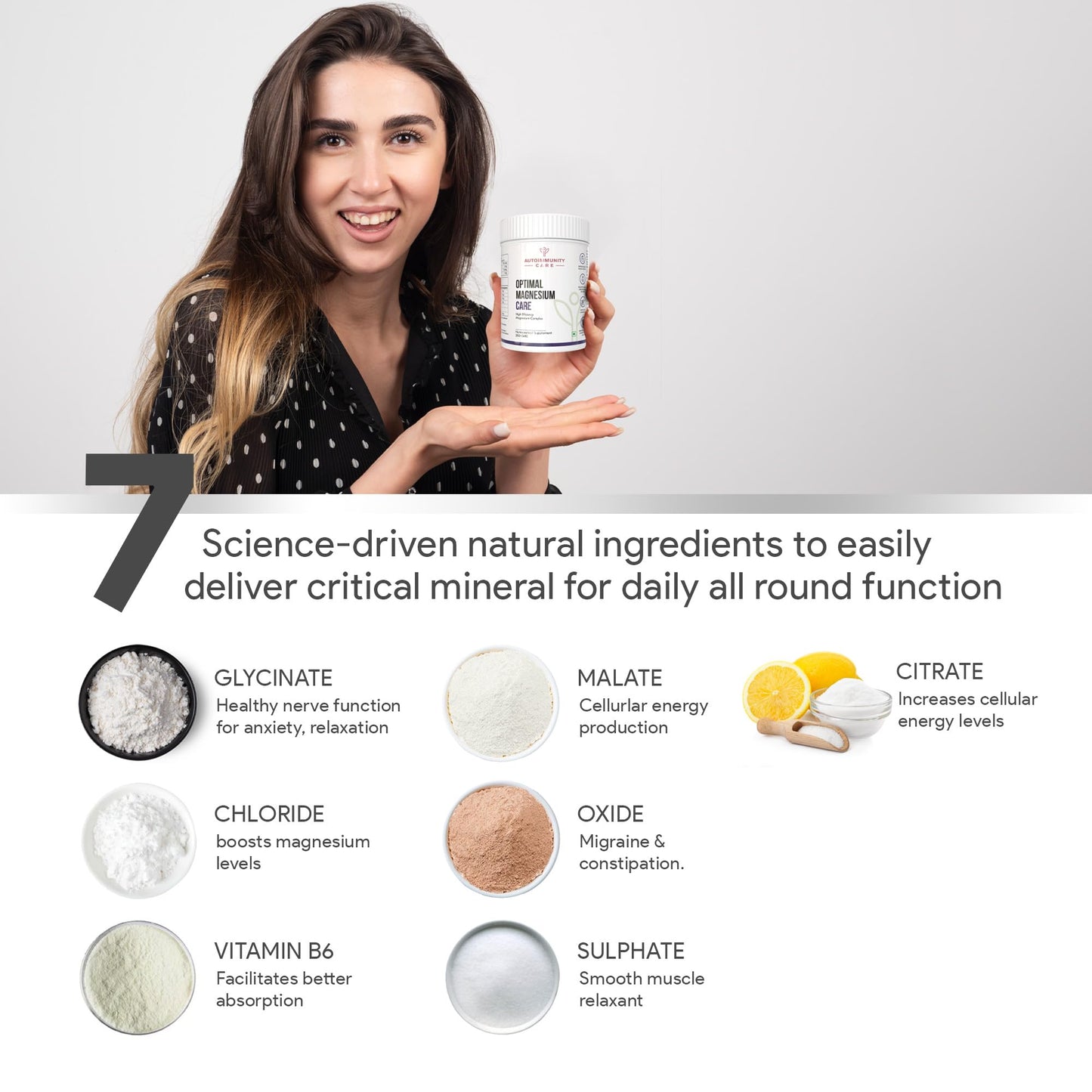 Optimal Magnesium Care | 2511 mg per serving | High Absorption 4-in-1 Magnesium + B6 | Citrate, Malate, Glycinate, Oxide | Improves Sleep, Anxiety & Mood | Muscle Cramps, Bone & Nerve Support